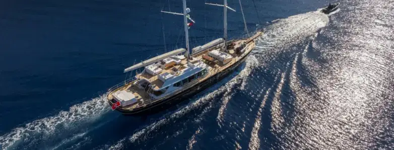 Sun deck of luxury gulet